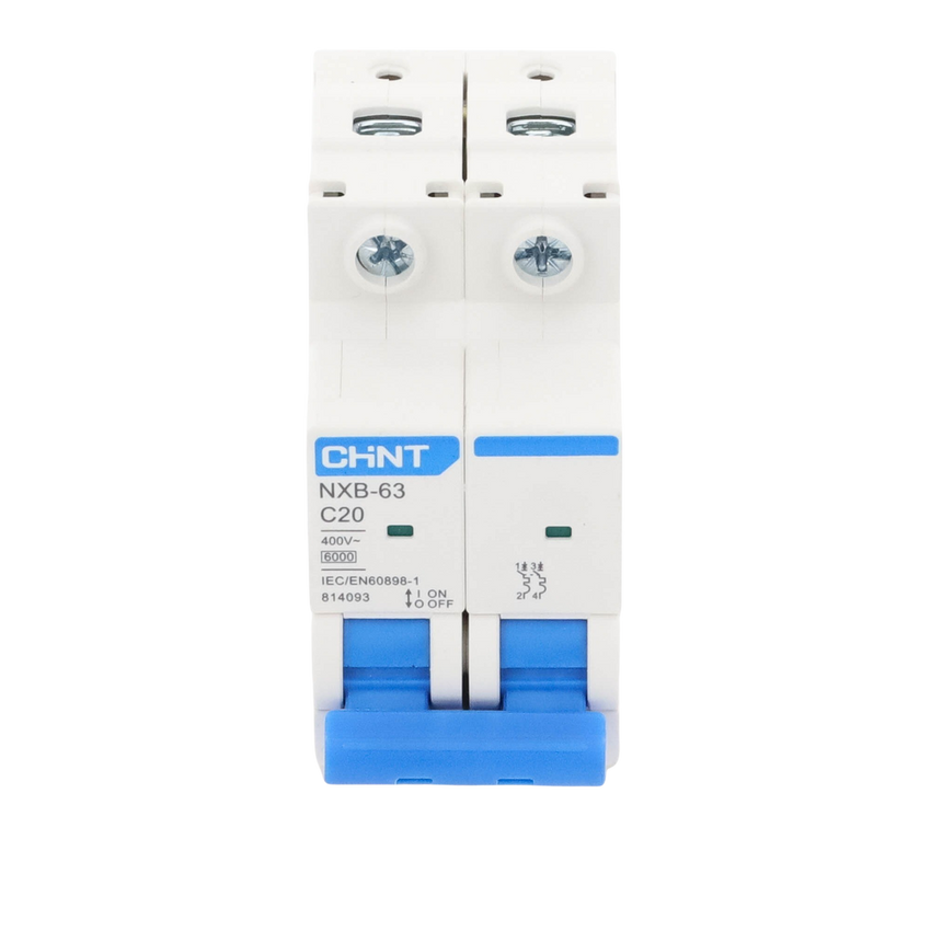 Pastilla para Riel Din, 2 Polos, 20 Amp, Vca:110/415v, 6kA, Catálogo: NXB632PC20.