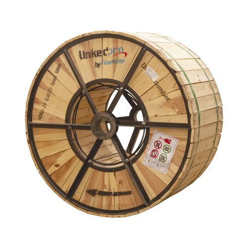 Carrete de 4 km de Fibra Óptica Aérea (ADSS) G.652D Armada Anti roedor, Dieléctrica, Monomodo 12 hilos, Span 200