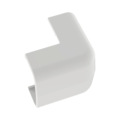 Conducto Portacables Superficial tipo Empalme Esquina Exterior Baja Tensión LD5, color Blanco de PVC Rígido de Cierre Rápido.