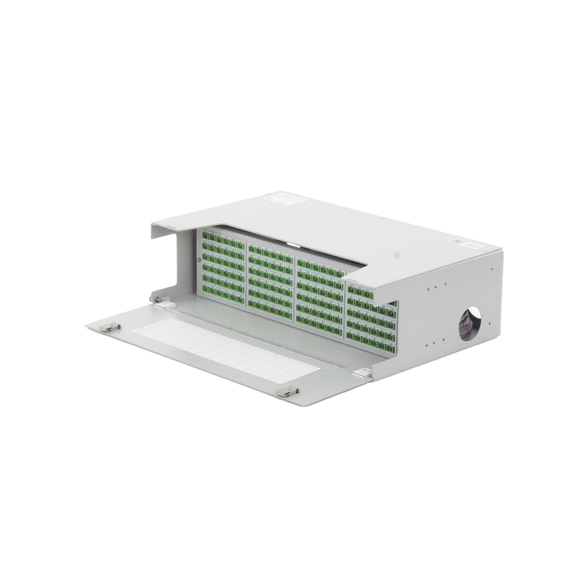 Distribuidor de Fibra Óptica para 144 Empalmes, con 144 Acopladores SC/APC y 144 Pigtails, 19, 5 UR