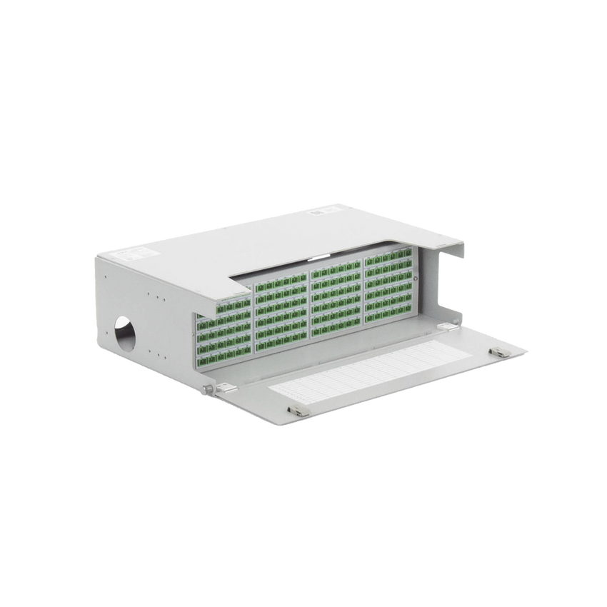 Distribuidor de Fibra Óptica para 144 Empalmes, con 144 Acopladores SC/APC y 144 Pigtails, 19, 5 UR