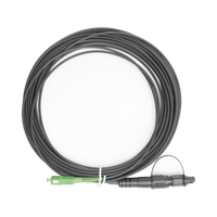 Jumper de Fibra Óptica, Conector SC/APC - Conexión a Caja FDP460, Redondo, 10 Metros (32.81 Pies), Forro 3 mm, G657A2, Negro