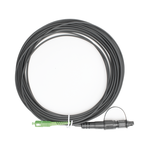 Jumper de Fibra Óptica, Conector SC/APC - Conexión a Caja FDP460, Redondo, 10 Metros (32.81 Pies), Forro 3 mm, G657A2, Negro