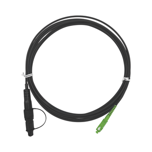 Jumper de Fibra Óptica, conector SC/APC - conexión a caja FDP460, redondo, 5 metros, forro 3 mm, G657A2, negro