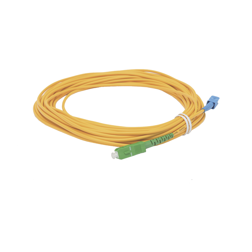 Jumper de Fibra Óptica Simplex, Monomodo, con Conectores SC/UPC-SC/APC, de 10 Metros (32.81 Pies)