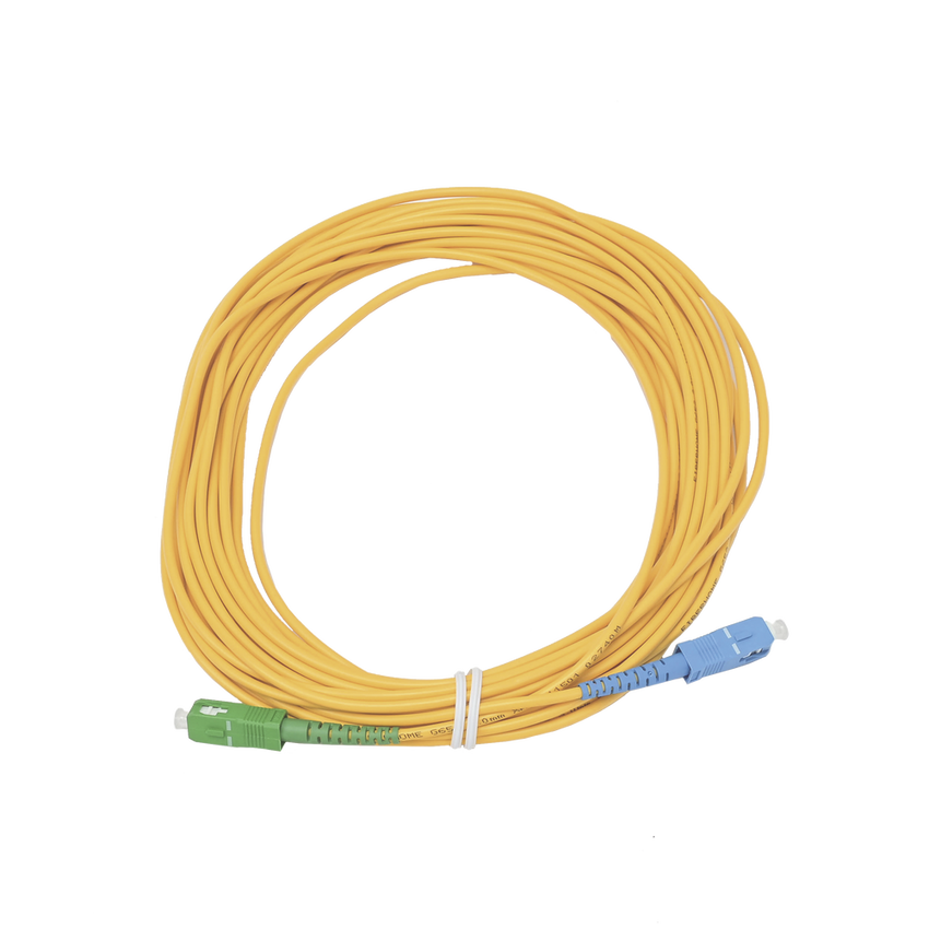 Jumper de Fibra Óptica Simplex, Monomodo, con Conectores SC/UPC-SC/APC, de 10 Metros (32.81 Pies)