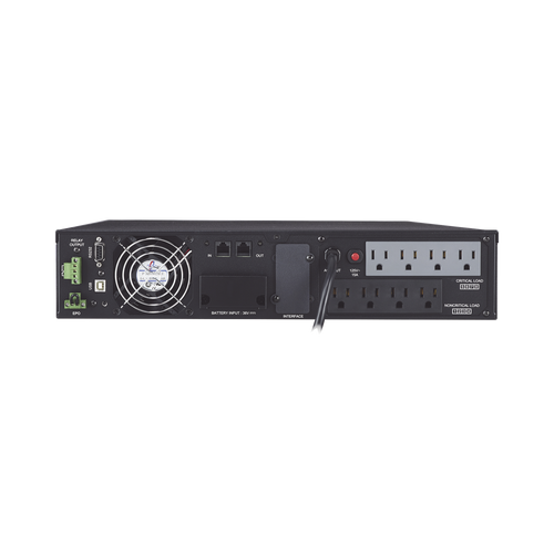 UPS de 1000 VA/900 W, Online Doble Conversión, Entrada 120 Vca NEMA 5-15P, Onda Senoidal Pura, Rack o Torre de 2 UR, Con 8 Tomas NEMA 5-15R