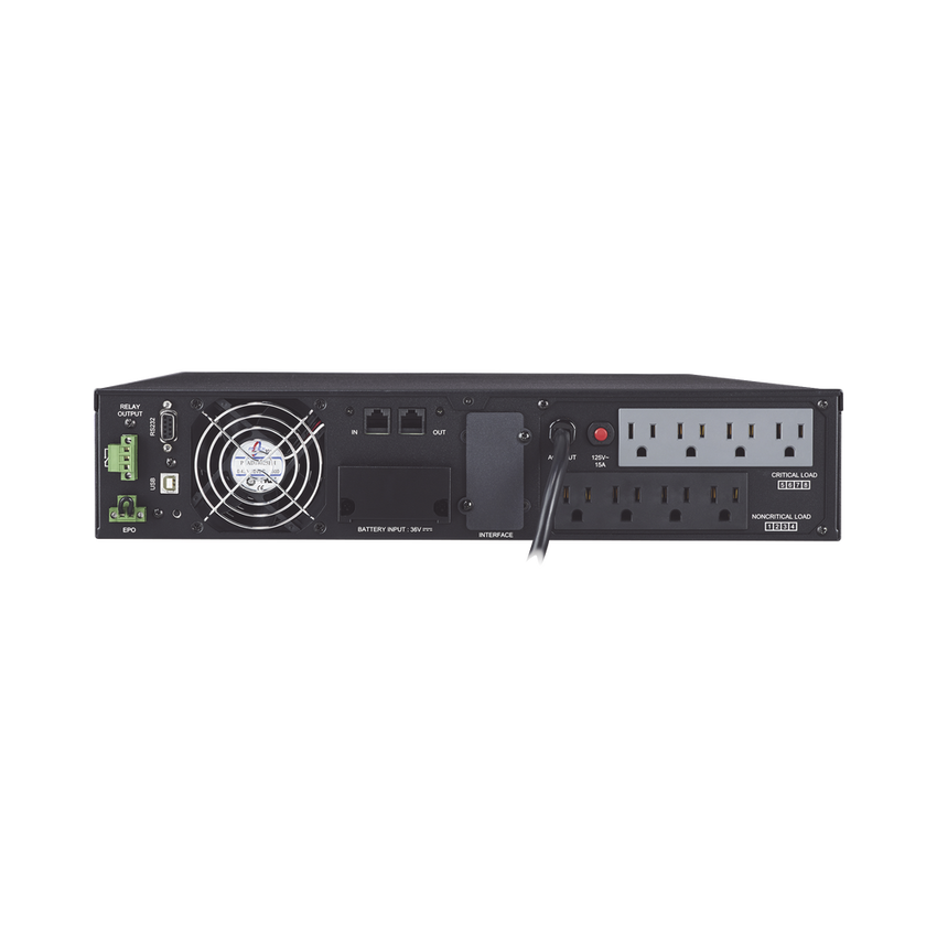 UPS de 1000 VA/900 W, Online Doble Conversión, Entrada 120 Vca NEMA 5-15P, Onda Senoidal Pura, Rack o Torre de 2 UR, Con 8 Tomas NEMA 5-15R