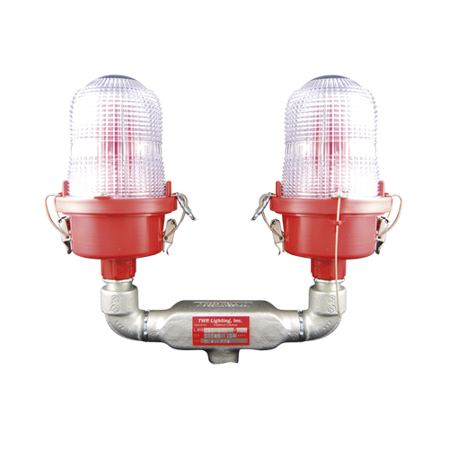 Lámpara de Obstrucción Roja Tipo L-810, Doble LED de baja intensidad, (12 - 24 Vcc).