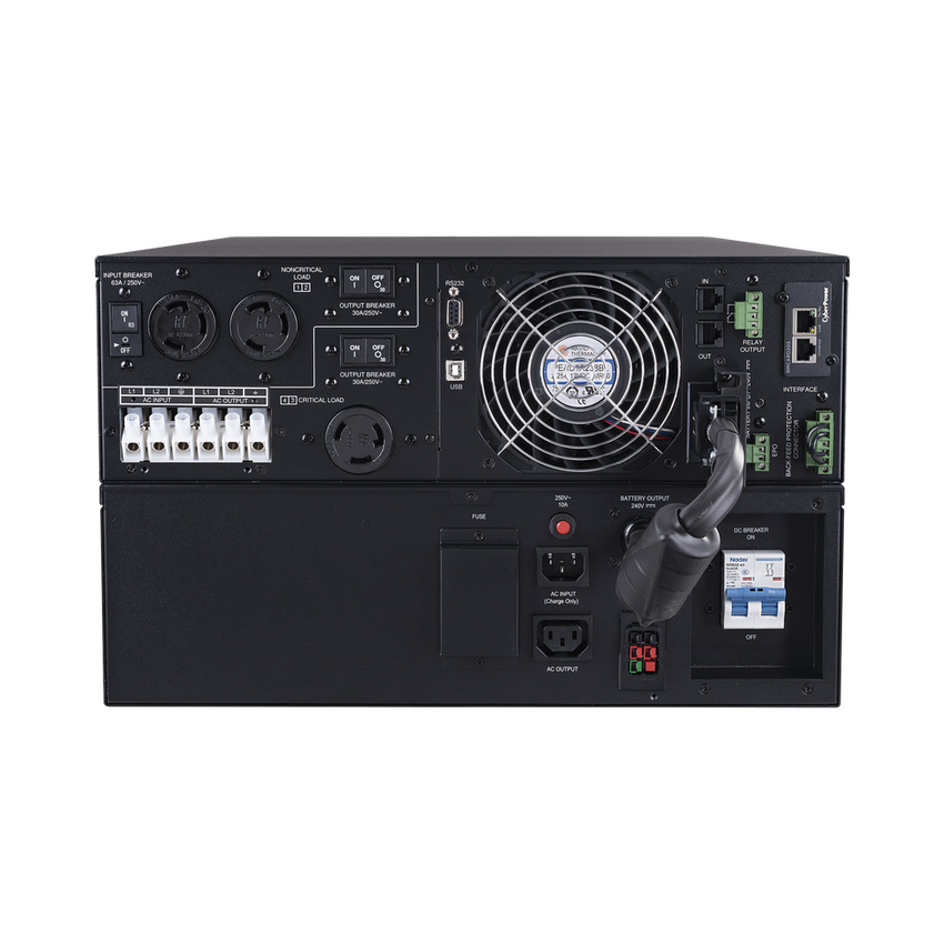 UPS de 8000 VA/ 8000 W, Online Doble Conversión, 200 - 240 Vac de Salida, Terminal Hardwired, Onda Senoidal Pura, Torre o Rack de 6 UR, Con 3 Tomas NEMA L6-30R
