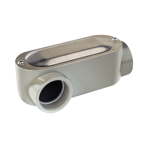 Caja Oval Roscada tipo LR de 1/2" (12.7 mm) / Incluye tapa y tornillos.