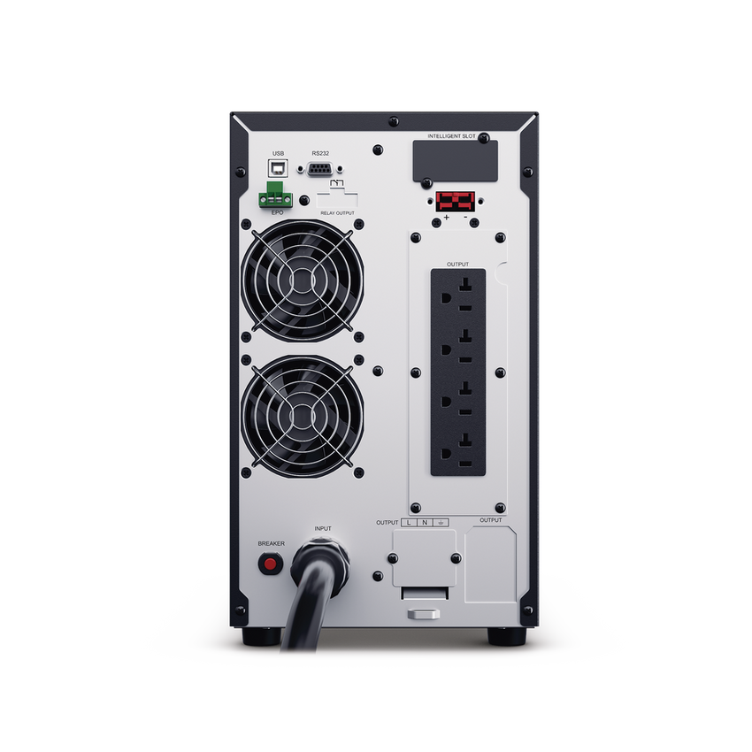 UPS de 3000 VA/2700 W, Online Doble Conversión, Entrada 120 Vca NEMA L5-30P, Onda Senoidal Pura, Tipo Torre, Con 4 Tomas NEMA 5-20R y 1 Block Hardwired