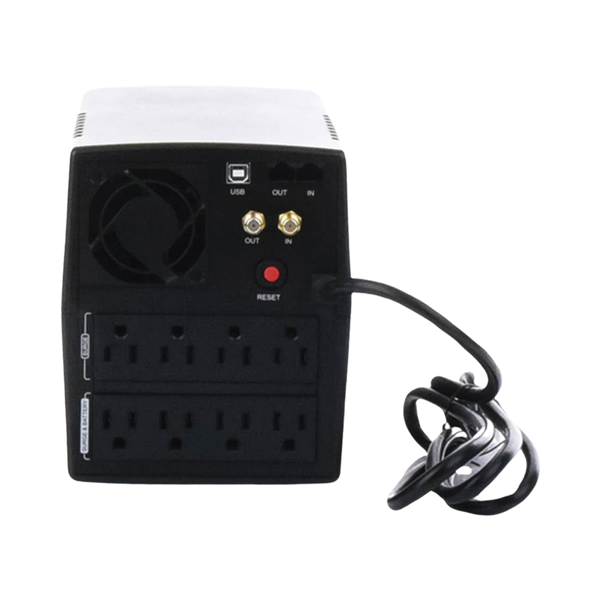 UPS de 1500 VA/900 W, Topología Línea Interactiva, Entrada 120 Vca NEMA 5-15P, y 8 Salidas NEMA 5-15R, Con Regulador de Voltaje (AVR)