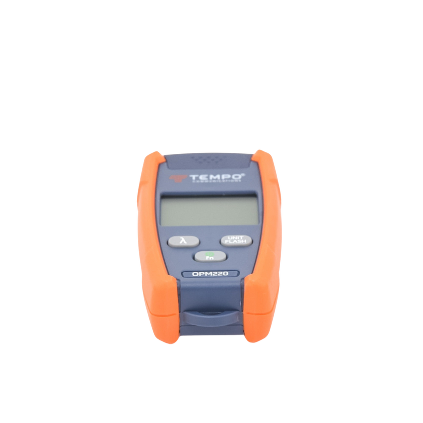Medidor de Alta Potencia (Micro OPM) para Fibra Óptica con Localizador Visual de Fallos (VFL), Entrada Universal de 2.5 mm (para Conectores SC, ST y FC), Rango de Medición: -50 a +26 dBm