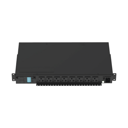 PDU Monitoreable (MI) para Distribución de Energía, Enchufe de Entrada NEMA 5-15P, Con 8 Salidas 5-20R, Horizontal 19in, 120 Vca, 15 Amp, 1UR