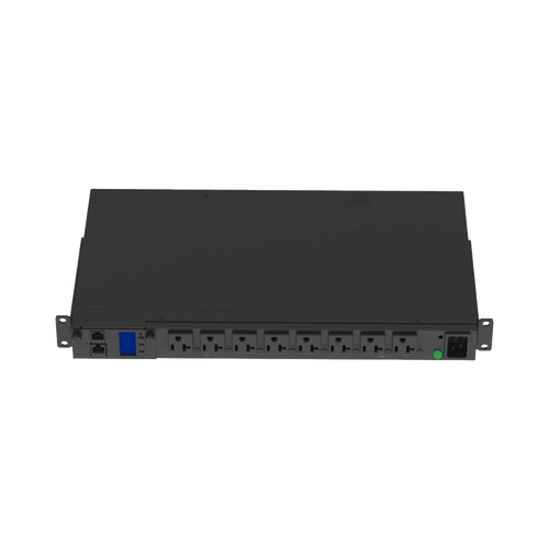 PDU Switchable y Monitoreable por Toma (MS) para Distribución de Energía, Enchufe de Entrada NEMA L5-20P, Con 8 Salidas 5-20R, Horizontal 19in, 120 Vca, 15 Amp, 1UR