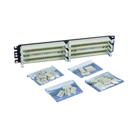Kit Panel de Conexión con 2 Bases de 100 pares, Categoría 5e, Incluye 40 Bloques de Conexión de 5 Pares y Etiquetas, 19in, 2 UR