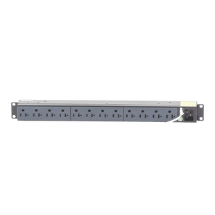 PDU Básico para Distribución de Energía, Enchufe de Entrada NEMA 5-15P, Con 12 Contactos NEMA 5-20R, Instalación Horizontal de 19in, 1UR, 15 Amp, 120 Vca
