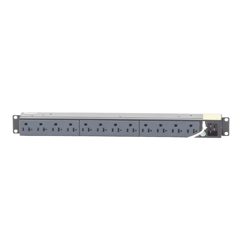 PDU Básico para Distribución de Energía, Enchufe de Entrada NEMA 5-15P, Con 12 Contactos NEMA 5-20R, Instalación Horizontal de 19in, 1UR, 15 Amp, 120 Vca
