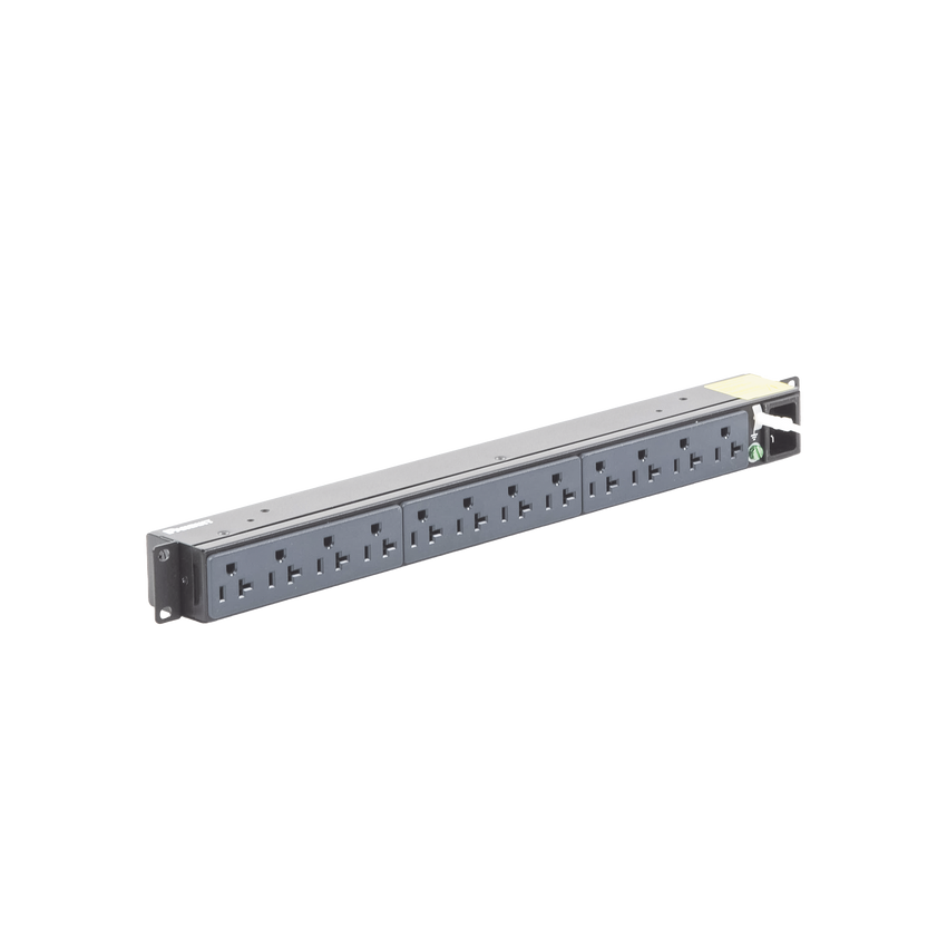 PDU Básico para Distribución de Energía, Enchufe de Entrada NEMA 5-15P, Con 12 Contactos NEMA 5-20R, Instalación Horizontal de 19in, 1UR, 15 Amp, 120 Vca