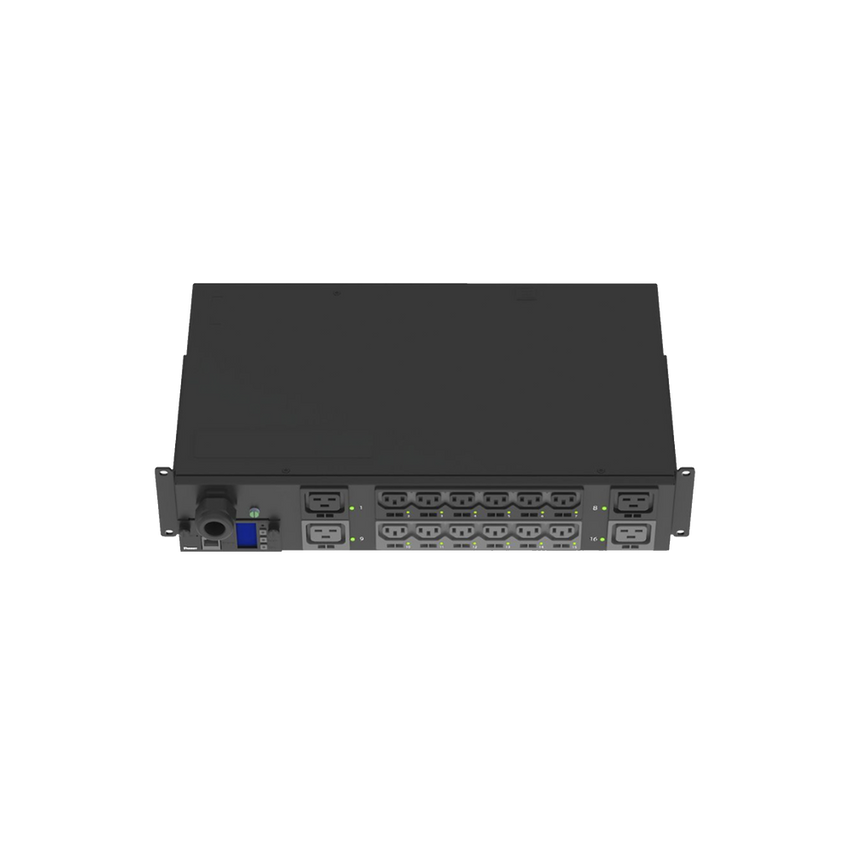 PDU Monitoreable y Switchable (MS) para Distribución de Energía, Enchufe de Entrada NEMA L6-30P, Con 12 Salidas C13 y 4 Salidas C19, Horizontal 19in, 208 Vca, 30 Amp, 2UR