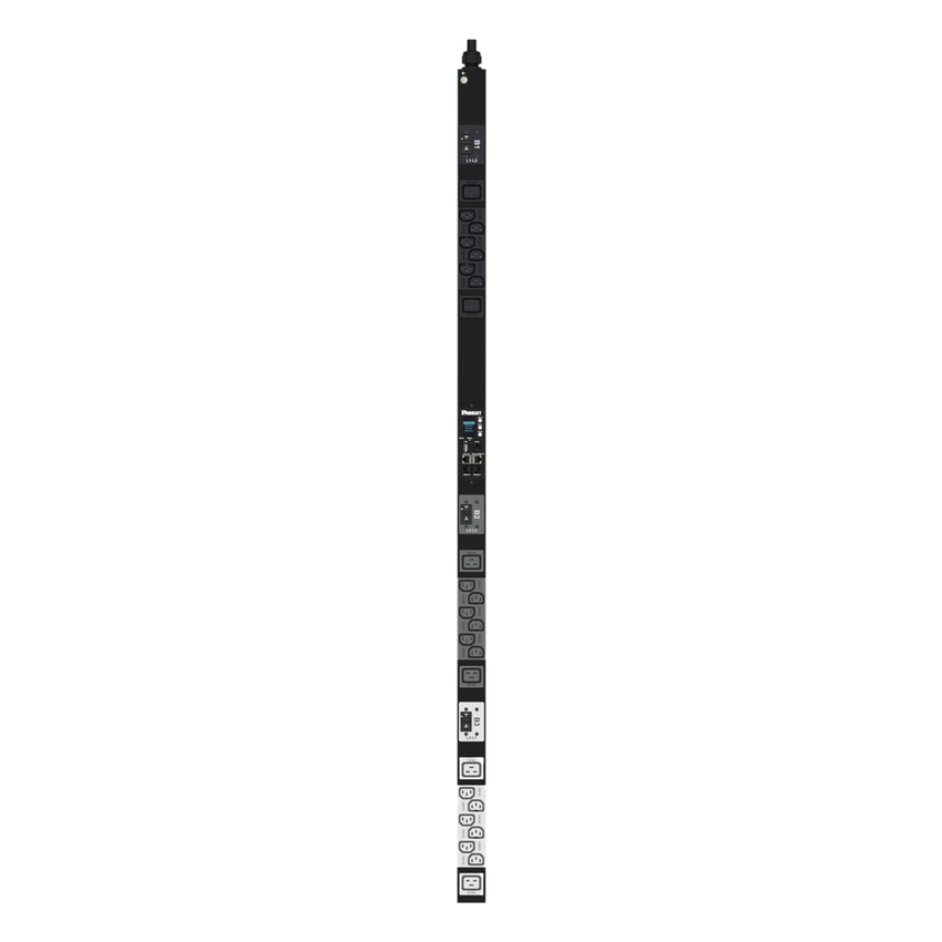 PDU Monitoreable (MI) para Distribución de Energía, Enchufe de Entrada NEMA L21-30P, Con 18 Salidas C13 y 6 C19, de Instalación Vertical, 208 Vca, 30 Amp