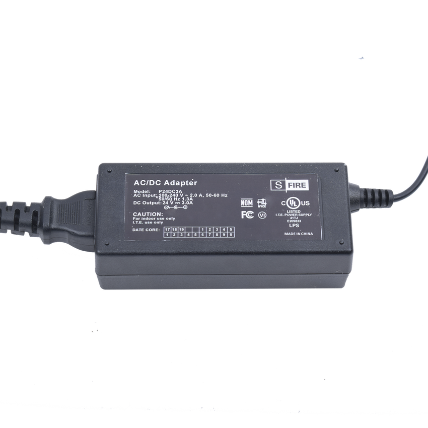 Fuente de poder de 24 Vcc Regulado @ 3A / UL / Voltaje de Entrada de 100-240 Vca