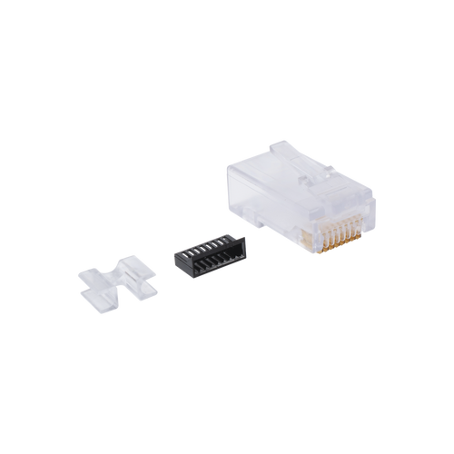 Plug RJ45 Cat6, Para Cable UTP Calibre 23 a 26 AWG, Chapado en Oro de 50 Micras, Bolsa con 50 Piezas