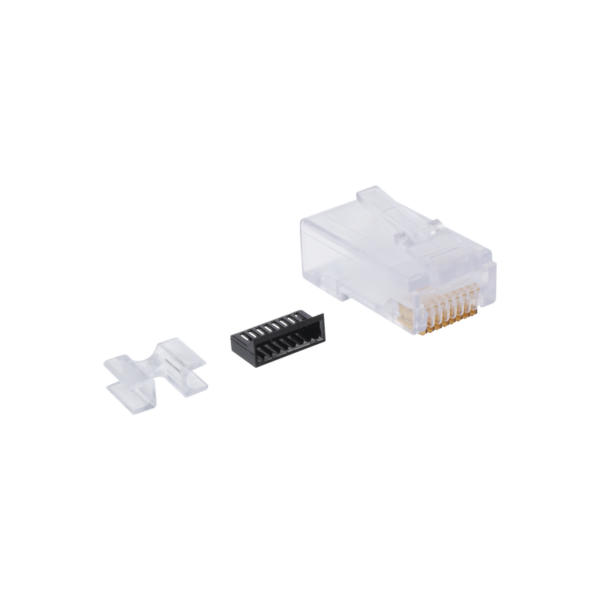 Plug RJ45 Cat6, Para Cable UTP Calibre 23 a 26 AWG, Chapado en Oro de 50 Micras, Bolsa con 50 Piezas