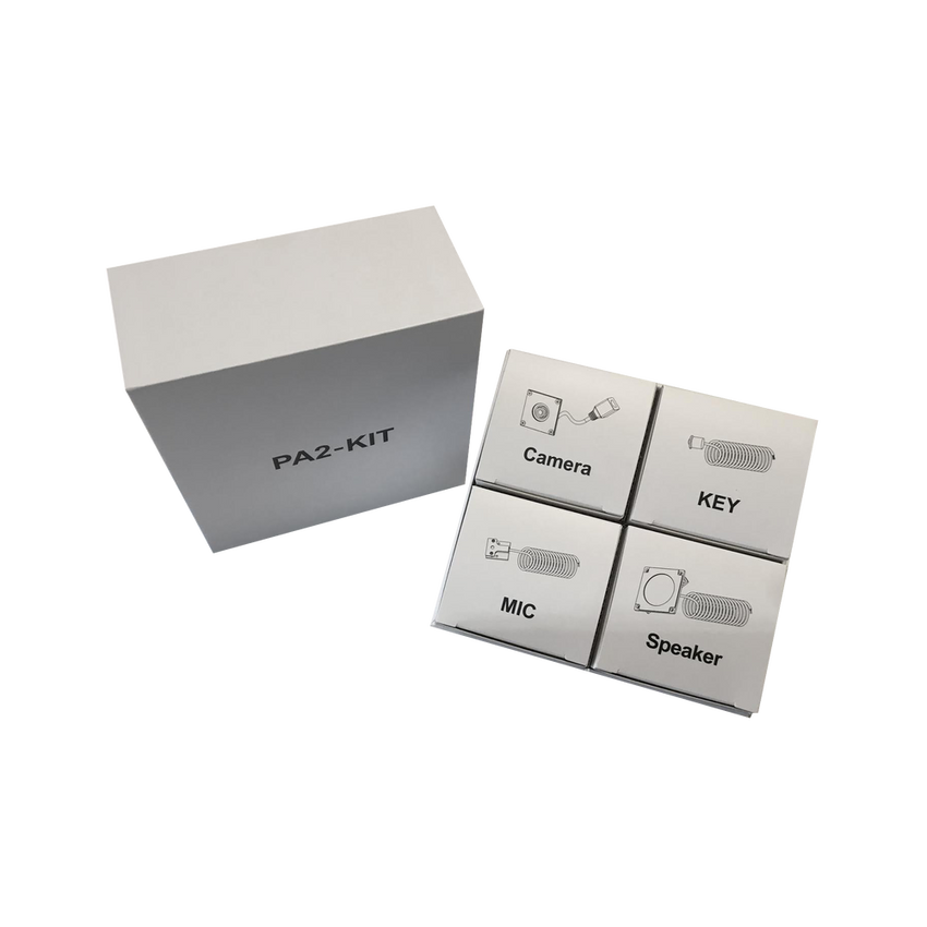 KIT de Accesorios para el modelo PA2F, incluye cámara, micrófono, parlante y botón, múltiples aplicaciones