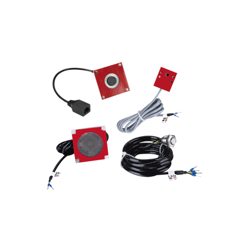 KIT de Accesorios para el modelo PA2F, incluye cámara, micrófono, parlante y botón, múltiples aplicaciones