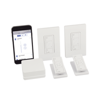(Caseta Wireless) Kit Hub controlador, 2 atenuadores, 2 controles remotos, 2 base mesa y 2 tapas.