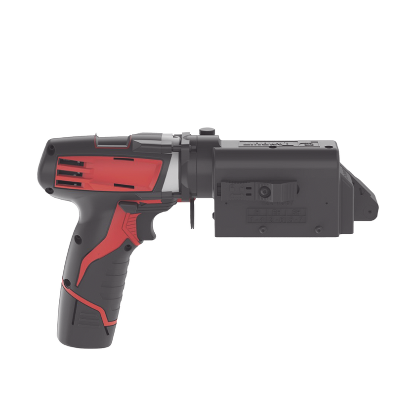 Herramienta de Corte para Cinchos y Flejes Pan-Steel™, Color Negro, Opera a Batería, Cabezal de Giro de 360º con Tensión Controlada