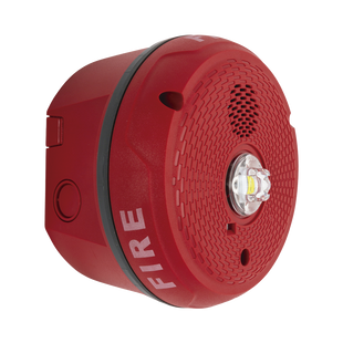 Sirena con Lámpara LED Estroboscópica / Montaje en Techo / Nivel de Candelas Seleccionable / Color Rojo / Nuevo Diseño Moderno y Elegante / Menor Consumo de Corriente / Uso exterior