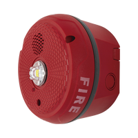Sirena con Lámpara LED Estroboscópica / Montaje en Techo / Nivel de Candelas Seleccionable / Color Rojo / Nuevo Diseño Moderno y Elegante / Menor Consumo de Corriente / Uso exterior