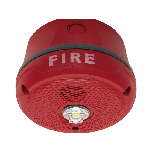 Sirena con Lámpara LED Estroboscópica / Montaje en Techo / Nivel de Candelas Seleccionable / Color Rojo / Nuevo Diseño Moderno y Elegante / Menor Consumo de Corriente / Uso exterior