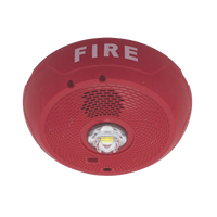 Sirena con Lámpara LED Estroboscópica / Montaje en Techo / Nivel de Candelas Seleccionable / Color Rojo / Nuevo Diseño Moderno y Elegante / Menor Consumo de Corriente