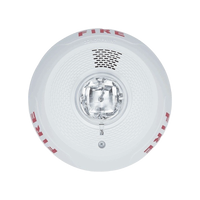 L-Series Indoor Selectable Output Horn Strobe, 4-Wire, Ceiling Mount, FIRE Marking, White