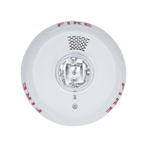 L-Series Indoor Selectable Output Horn Strobe, 4-Wire, Ceiling Mount, FIRE Marking, White