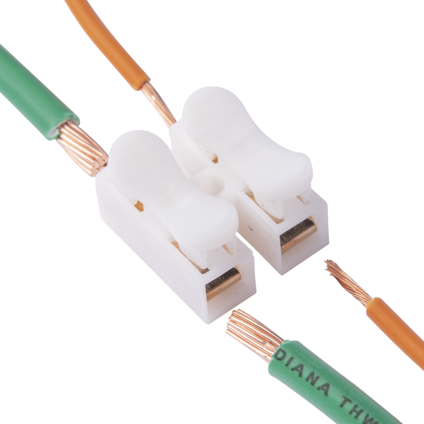 Conector tipo PUSH de 2 Contactos / Para una Conexión Rápida / Puentes de Cables
