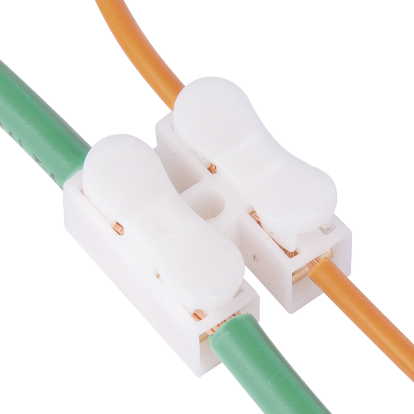 Conector tipo PUSH de 2 Contactos / Para una Conexión Rápida / Puentes de Cables