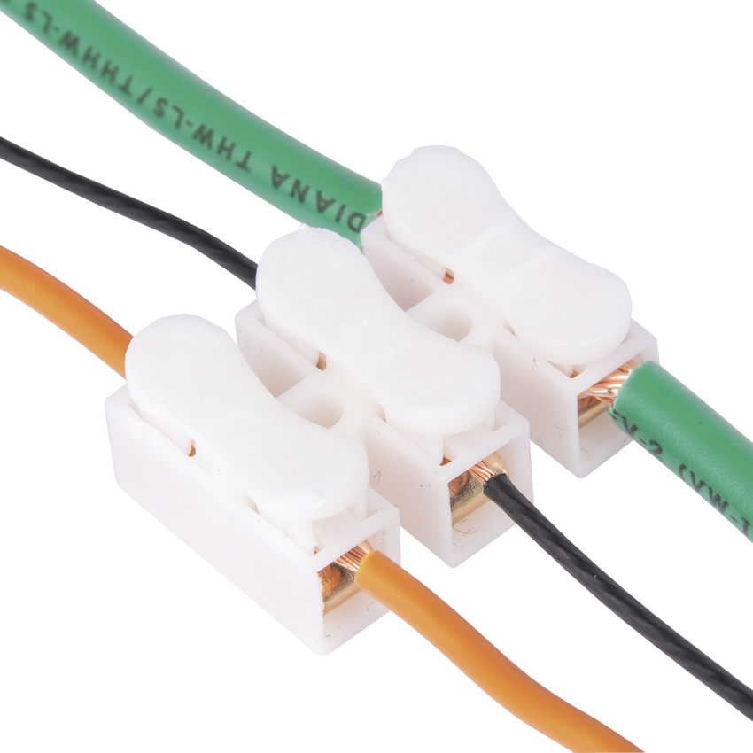 Conector tipo PUSH de 3 Contactos / Para una Conexión Rápida / Puentes de Cables