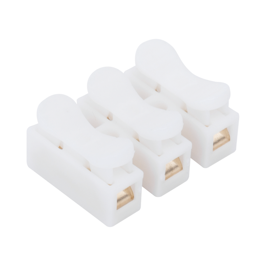 Conector tipo PUSH de 3 Contactos / Para una Conexión Rápida / Puentes de Cables