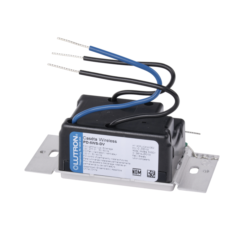 (Caseta Wireless) Interruptor Inteligente On/Off, No requiere cable neutro. 5A /120-277V