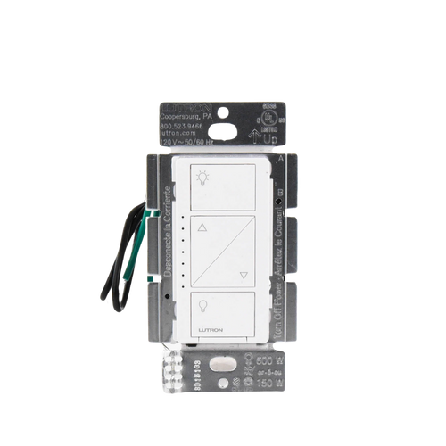 (Caseta Wireless) Atenuador de pared. Aumenta/Disminuye Intensidad de Iluminación.  No requiere cable neutro. 150W LED / 600W INC/HAL