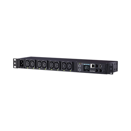PDU Switchable y Monitoreable por Toma, para Distribución de Energía, Entrada 200-240 Vca NEMA L6-20P, Con 8 Salidas C13, Horizontal 19in, 2UR