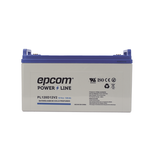 Batería de respaldo 12 120 Ah AGM | Certificada UL94-HB Retardo a la flama básica | Ciclo profundo | Para uso en aplicaciones fotovoltaicas y de emergencia | Terminales T4