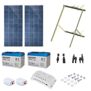 Kit Solar de 28 W con PoE Pasivo 24 Vcc para 2 Radios de Ubiquiti airMAX, Cambium ePMP