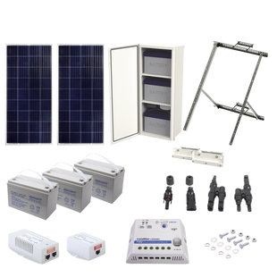 Kit Solar de 35 W con PoE 802.3af y PoE Pasivo 24 Vcc para una Cámara IP y un Radio Ubiquiti airMAX o Cambium ePMP.