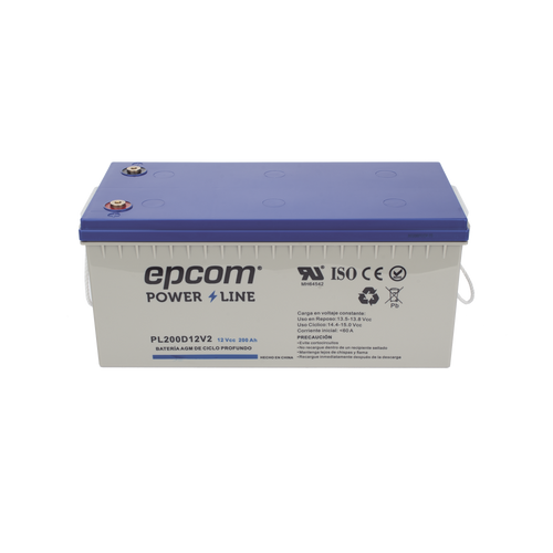 Batería de respaldo 12 V 200 Ah AGM | Certificada UL94-HB Retardo a la flama básica | Ciclo profundo | Para uso en aplicaciones fotovoltaicas y de emergencia | Terminales T5